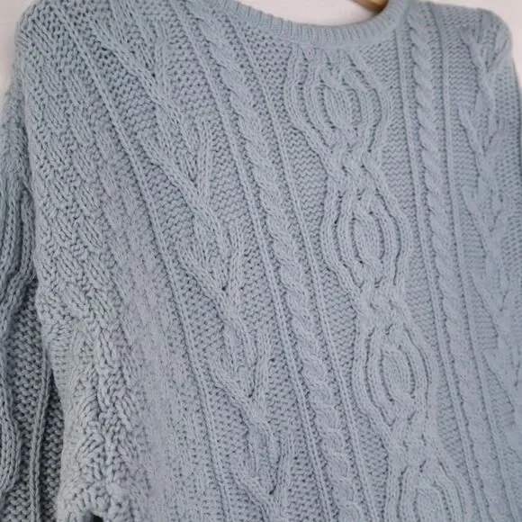 Aran Crafts Men's XXL Merino Wool Crew Neck Cable Knit Fisherman Sweater Ireland